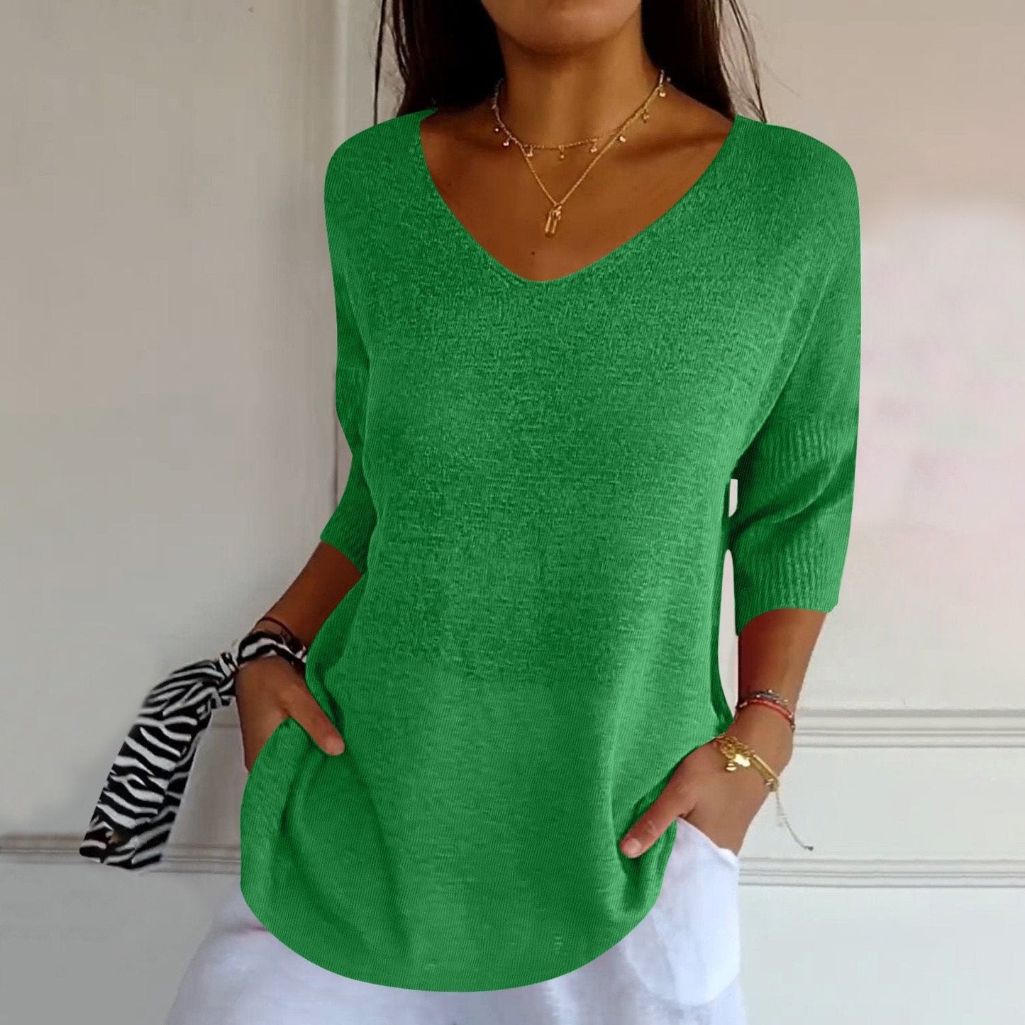 Nathalie - Elegant Knitted Shirt