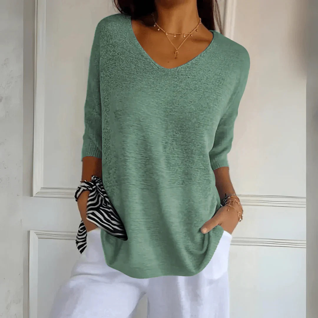 Nathalie - Elegant Knitted Shirt