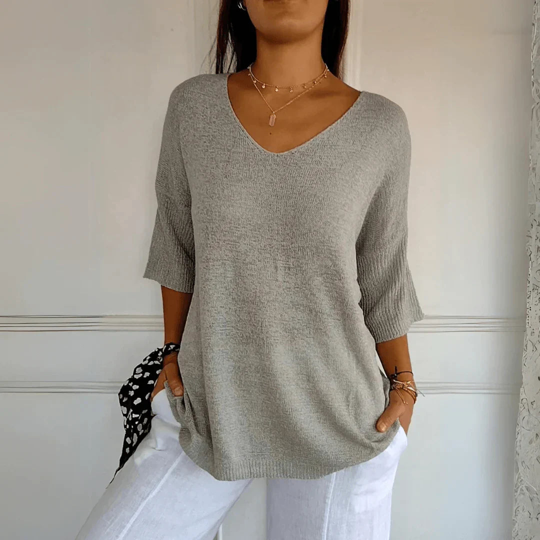 Nathalie - Elegant Knitted Shirt